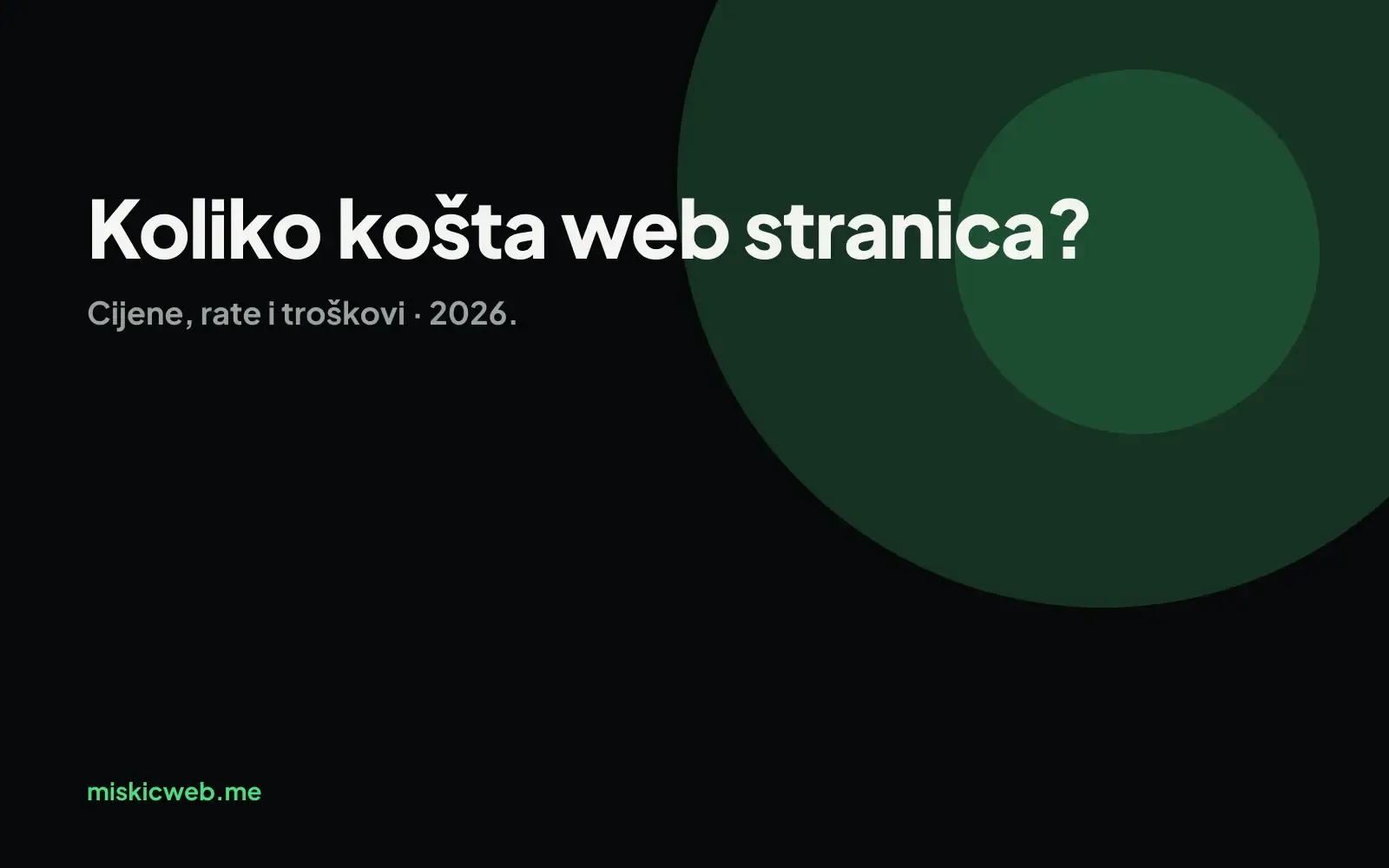 Koliko košta izrada web stranice u 2026.? Paketi, rate i što je uključeno
